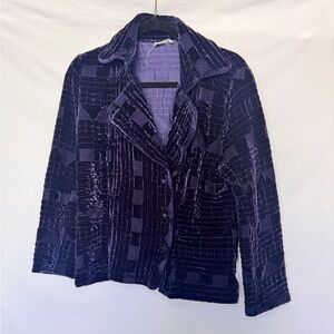 Ghost Purple Vintage Velvet Textured Blazer Jacket